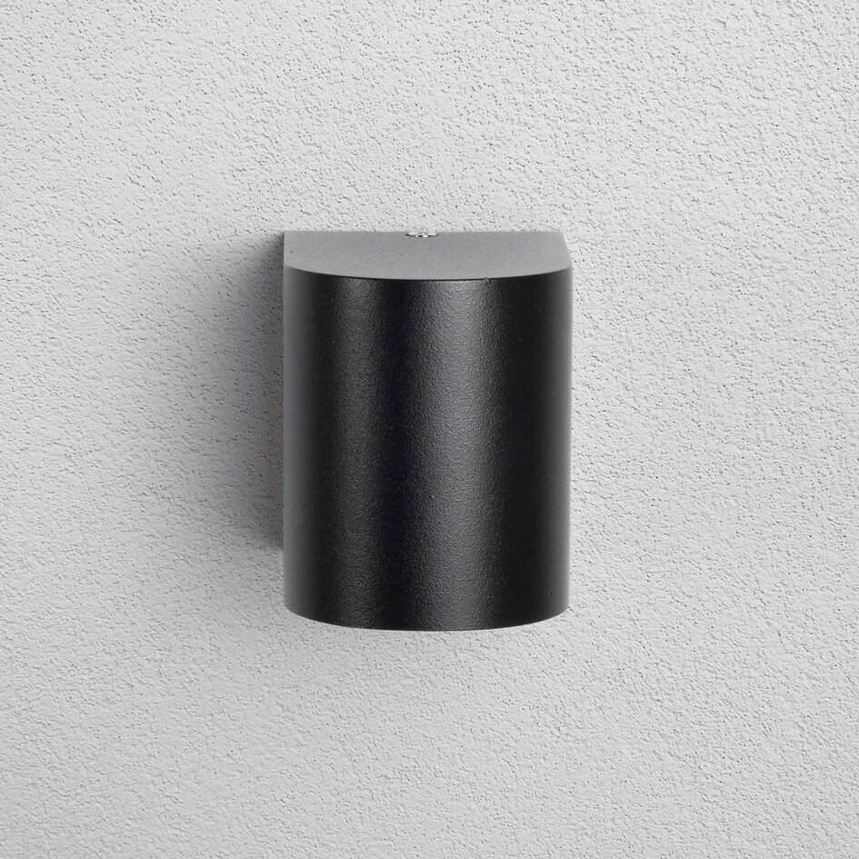 Moderne buitenwandlamp Nela - zwart rond