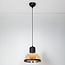 Klassieke hanglamp met zwart en amber glas - Paris