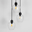 Design mat zwarte hanglamp met transparant glas 3-lichts - Stockton