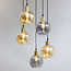 5-lichts hanglamp Lyana - smoke en amber glas