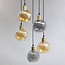 Hanglamp 5-lichts met smoke en amber glas - Lyana