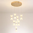 Dimbare hanglamp met gouden details, 8-lichts - Aegea