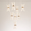 8-lichts hanglamp Aegea - witte hangers met gouden details en geïntegreerde LED
