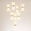 8-lichts hanglamp Aegea - witte hangers met gouden details en geïntegreerde LED