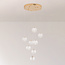 Dimbare hanglamp met gouden details, 8-lichts - Aedon