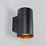 Moderne wandlamp zwart met gouden binnenkant - Meg