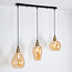 Hanglamp amber glas met bolling detail - Vanessa