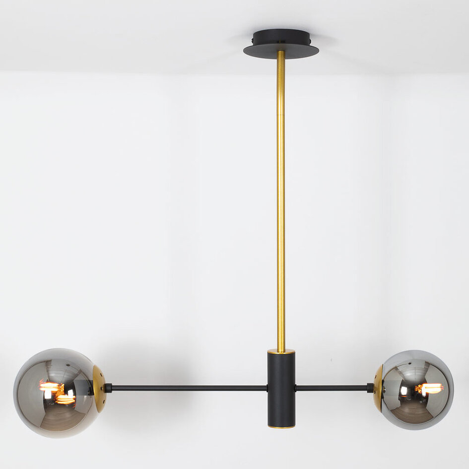 Design hanglamp Danley 2-lichts met glazen bollen