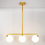 Hanglamp Marc 3-lichts met melkwit glas - melkwit en goud