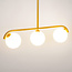 Hanglamp Marc 3-lichts met melkwit glas - melkwit en goud