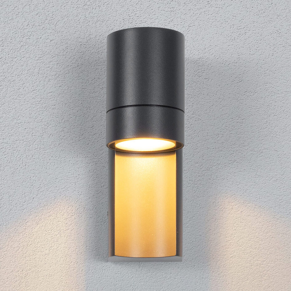 Hoogwaardige buitenwandlamp van aluminium en glas - zwart