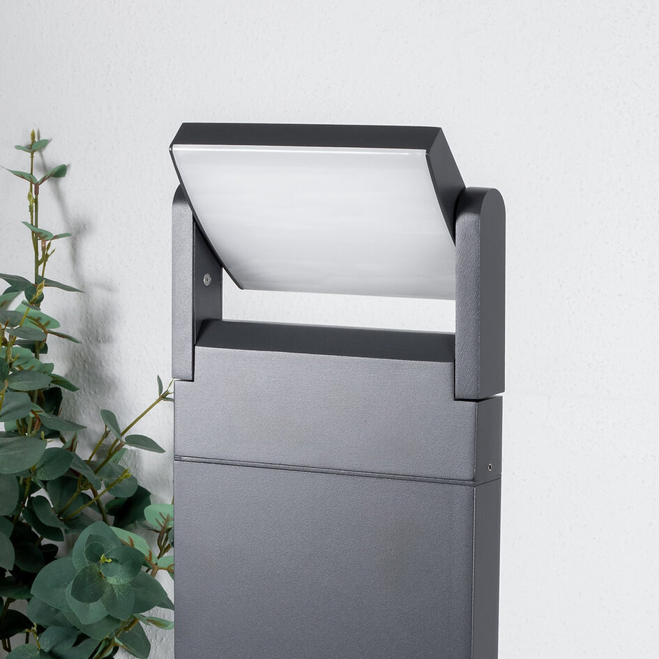 Staande buitenlamp met kantelbare spot Jidde - antraciet