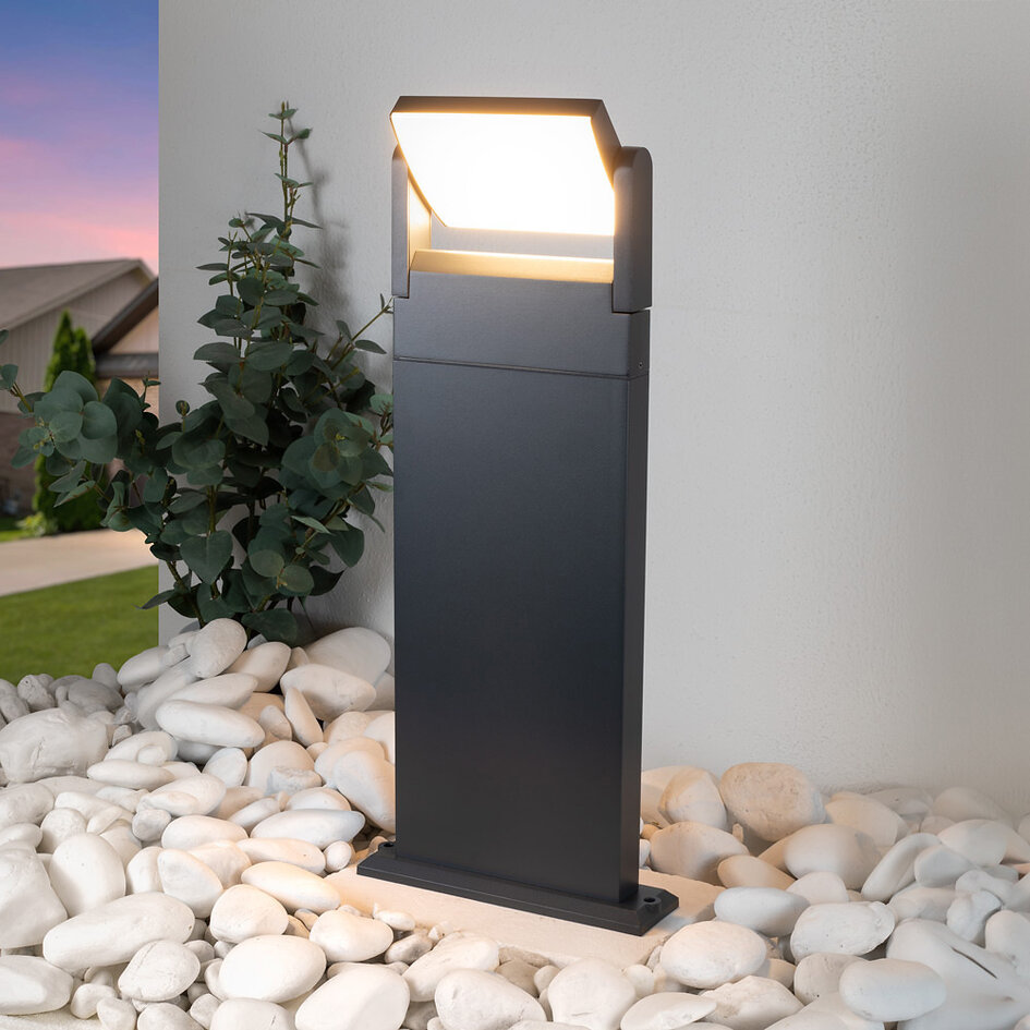 Staande buitenlamp met kantelbare spot Jidde - antraciet