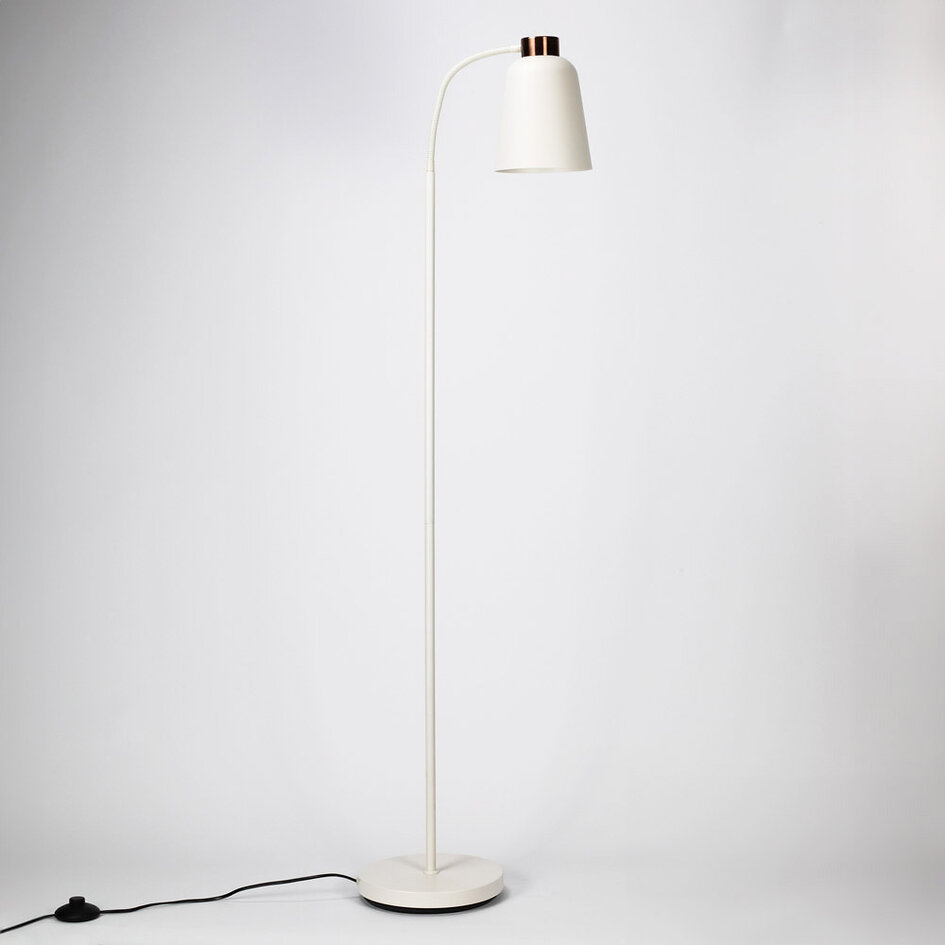 Retro vloerlamp wit - Arch