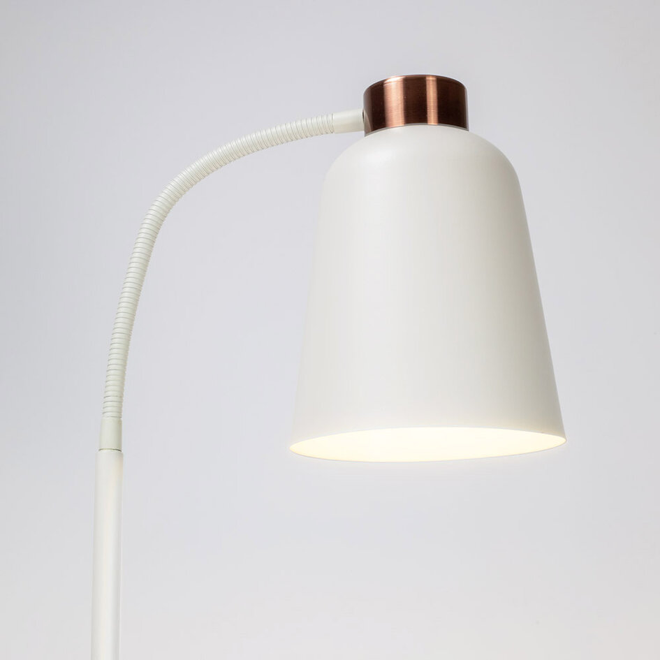 Retro vloerlamp wit - Arch