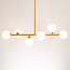 Design plafondlamp goud met melkwit glas, 6-licht - Aster