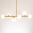 Design plafondlamp goud met melkwit glas, 6-lichts - Aster