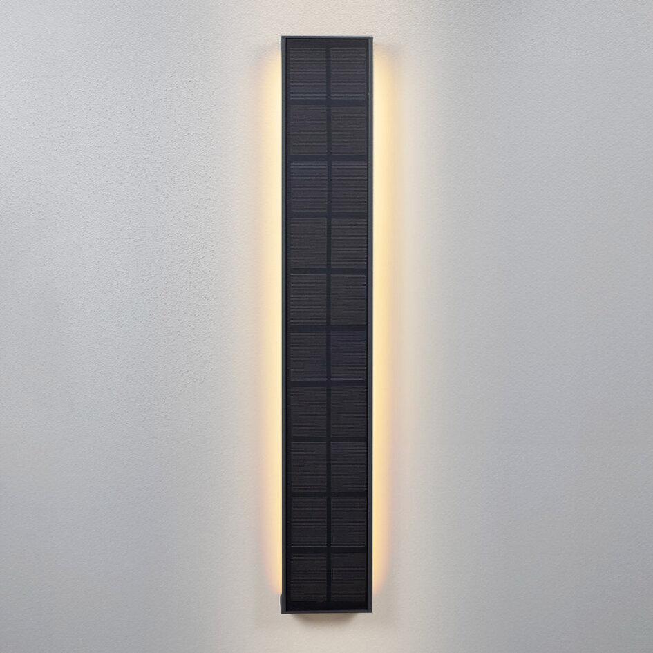 Dimbare solar wandlamp voor buiten Dorien  - antraciet