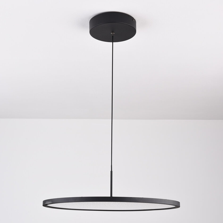 3-staps dimbare hanglamp Taysa - zwart met geïntegreerde LED