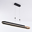 3-staps dimbare design hanglamp Lilia - zwart en houtfineer met geïntegreerde LED