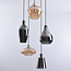 Hanglamp met amber en smoke glas, 5-lichts - Nisa