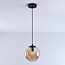 Hanglamp Maja - amber glas en zwart
