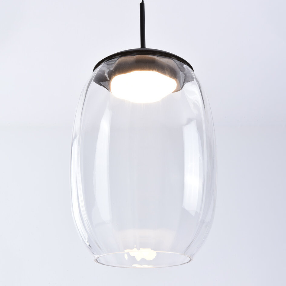 3-staps dimbare hanglamp Isra - transparant glas