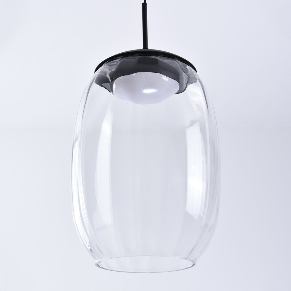 3-staps dimbare hanglamp Isra - transparant glas