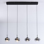 Zwarte hanglamp van rookglas met verloop en 3-staps dimbare LEDs - Amina