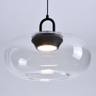 Hanglamp met transparant glazen bol Aylin - 3-staps dimbaar