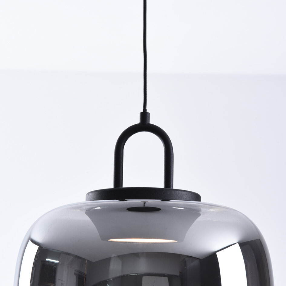 Hanglamp van rookglas met verloop en 3-staps dimbare LEDs - Melody