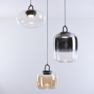 Art Deco hanglamp 3-staps dimbaar en verschillende kleuren glas - Ceylin