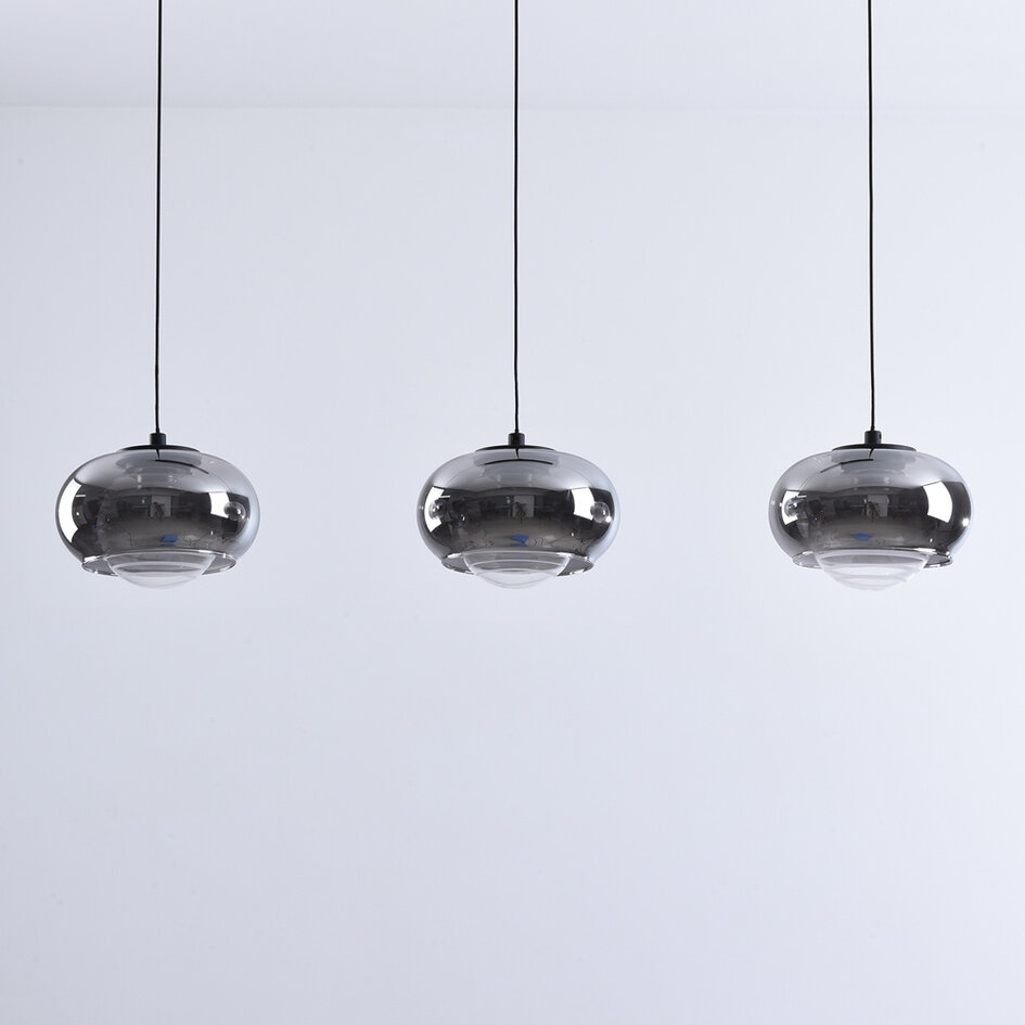 Hanglamp met rookglas en 3-staps dimbare LEDs - Vive