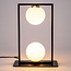 2-lichts tafellamp Duas - zwart met melkwit glas