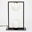 2-lichts tafellamp Duas - zwart met melkwit glas