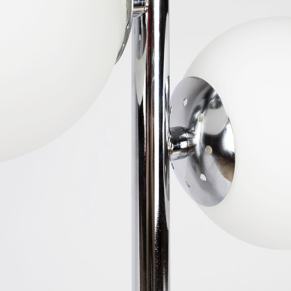 2-lichts tafellamp Pallon met melkwit glas - marmerlook