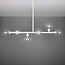 Hanglamp Aster met wit frame en transparante glazen bollen