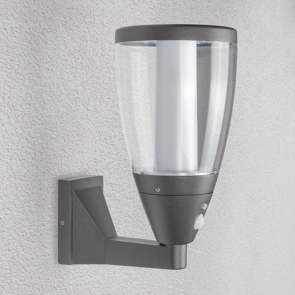 Solar buitenwandlamp Daron met sensor - antraciet