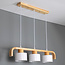 Hanglamp 3-lichts met hout en wit - Rosie