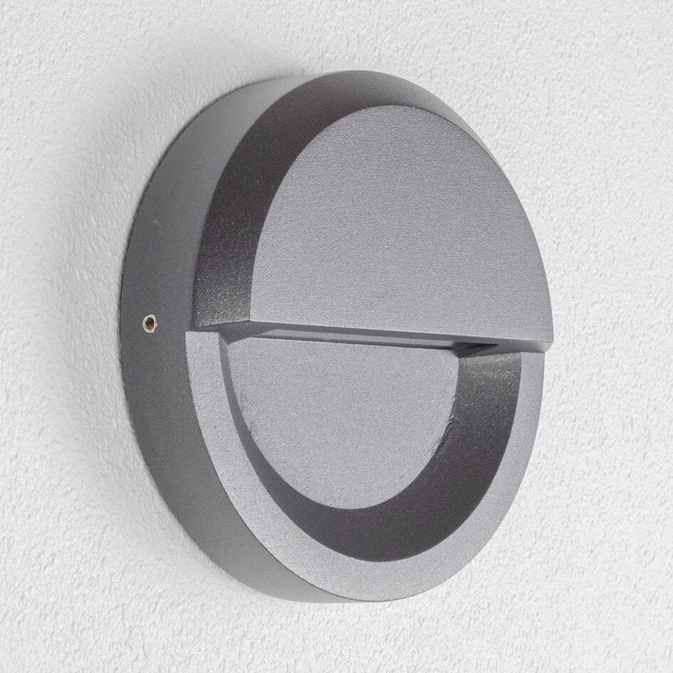 Ronde buitenwandlamp Milano - antraciet met geïntegreerde LED
