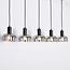 Hanglamp met smoke glas en spiegeleffect, 5-lichts - Cinza