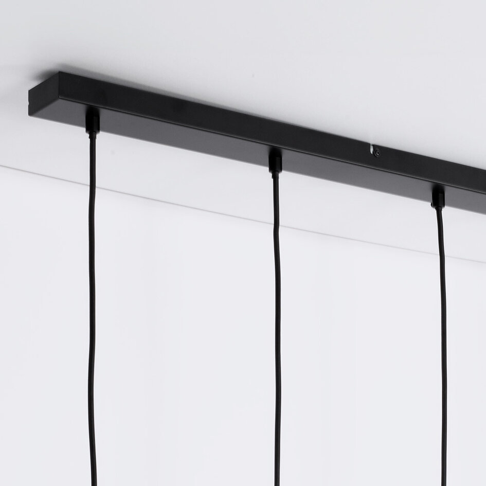 Hanglamp met smoke glas en spiegeleffect, 5-lichts - Cinza