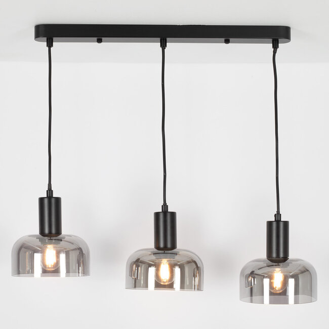 Moderne hanglamp zwart, 3-lichts - Pilka