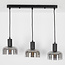 3-lichts hanglamp Pilka - smoke glas met spiegeleffect