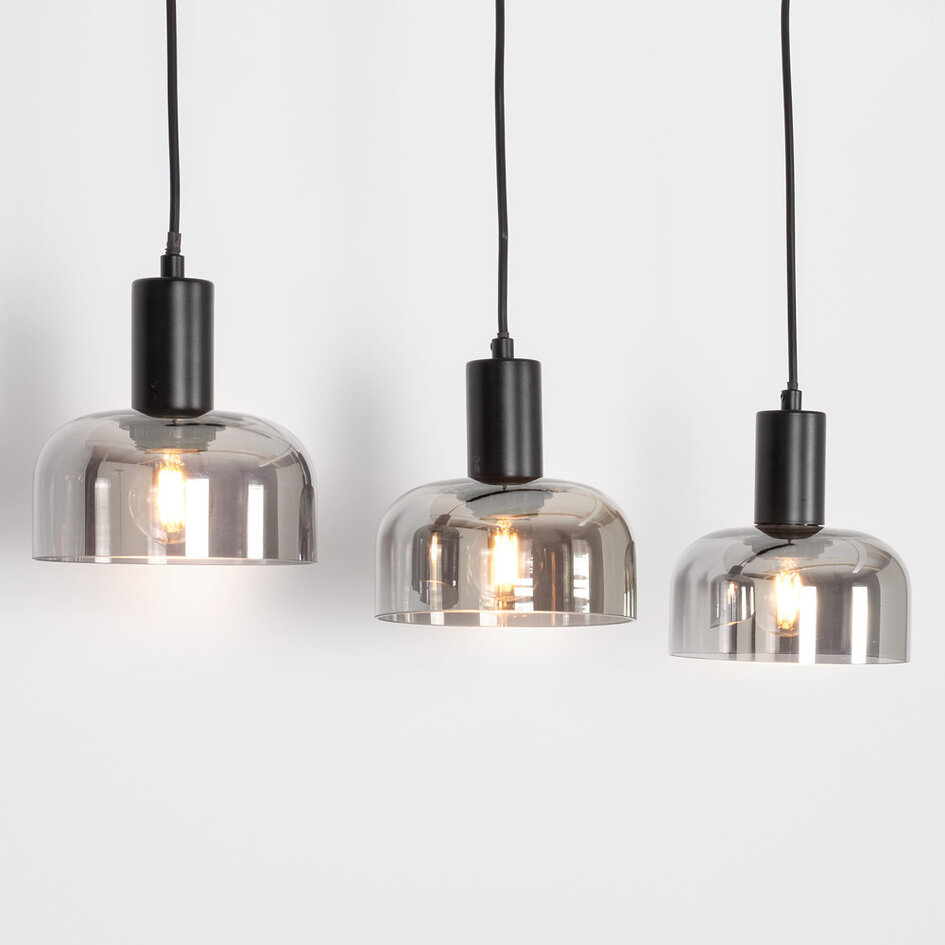 Moderne hanglamp zwart, 3-lichts - Pilka
