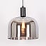 Hanglamp Apvali - smoke grijs glas en mat zwart