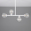 Hanglamp Asun met wit frame en transparant glazen bollen