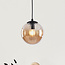 Hanglamp Maja - amber glas en zwart