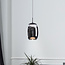 Zwarte hanglamp Nadine met smoke grijs glas en 3-staps dim