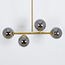 Design plafondlamp goud met smoke glas, 4-lichts - Asun